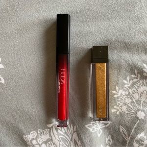 Jouer lip topper + Huda Beauty demi matte lipstick